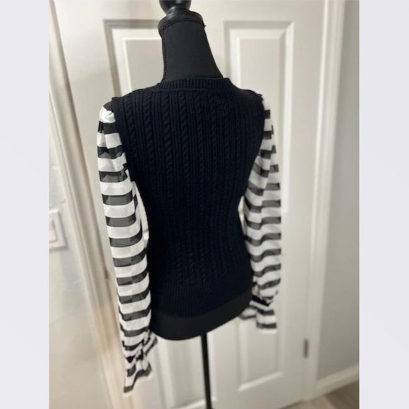 Maeve Black & White Contrast-Sleeve Sweater from Anthropologie–Size X-Small– NWT - Picture 7 of 8